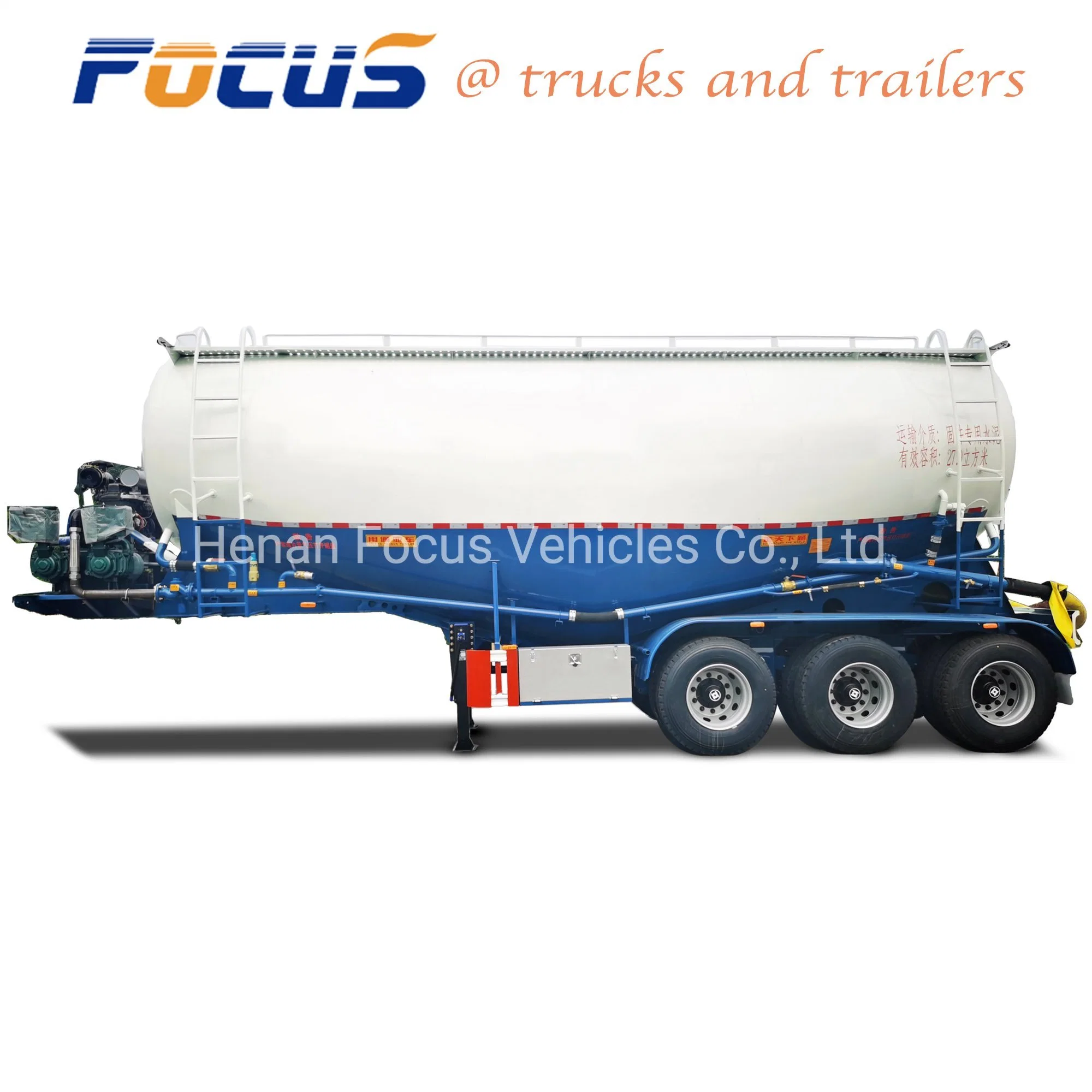 40cbm Double Tire V Shape Powder Cement Tank Semi-Trailer for Sale