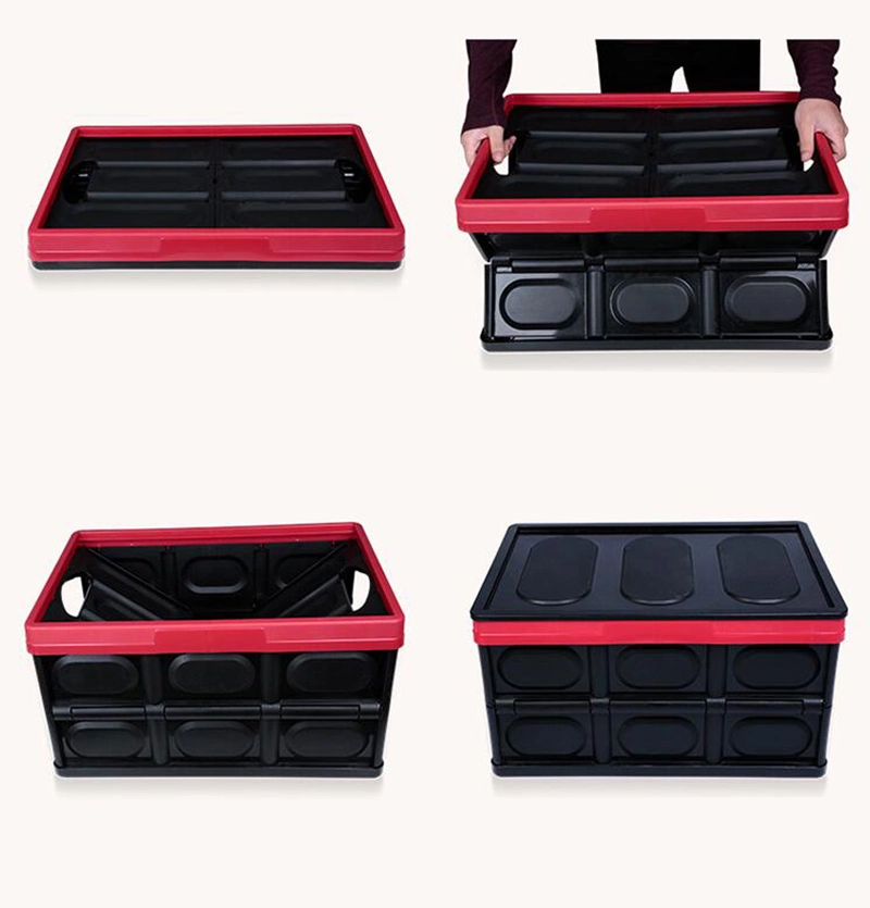 30L Caja de almacenamiento de maletero de coche no reformado plástico inodoro Organizador de cajuela Reusable Folding Moving Box Esg12887