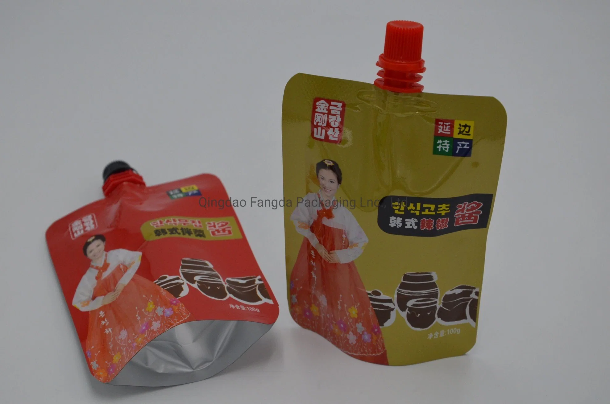 Manufacture Promotion Snack Pouch Stand up Food Package Drink Spout Packaging Bag