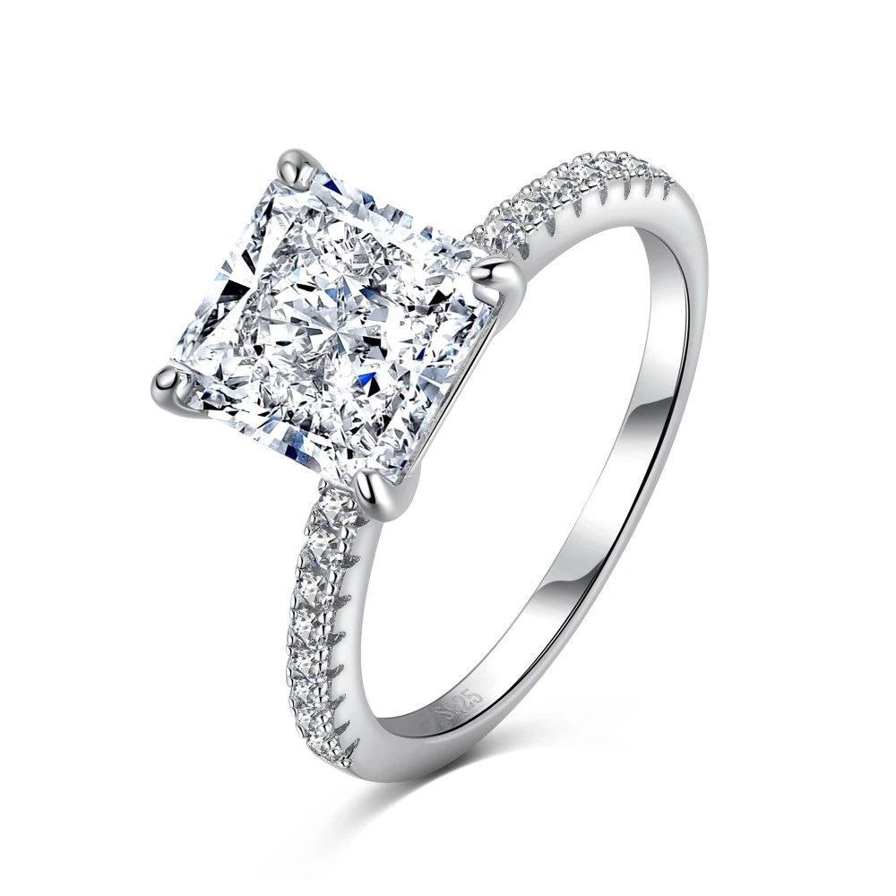 S925 Sterling Silver Ring Female Full Diamond Micro Inset Zircon