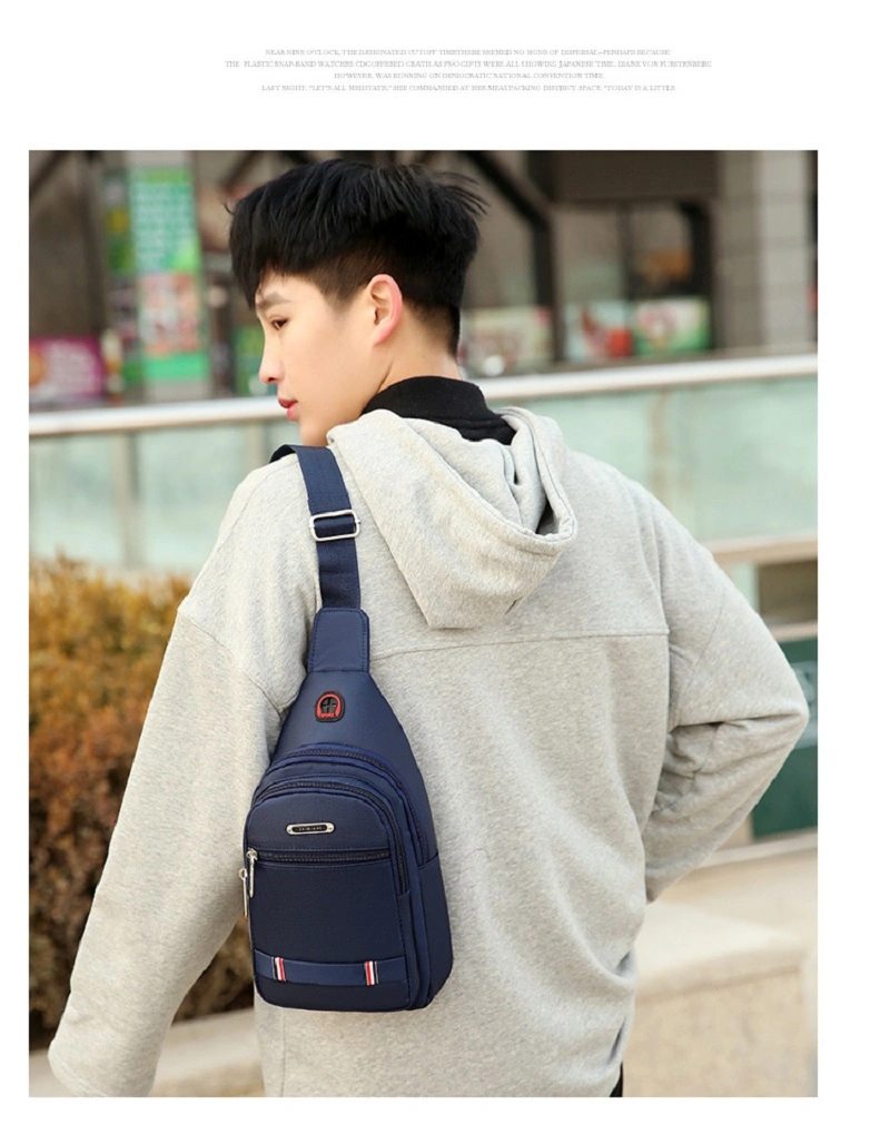 Anti Theft Chest Bag Men Waterproof Sling Bag with Earphone Hole Esg16814