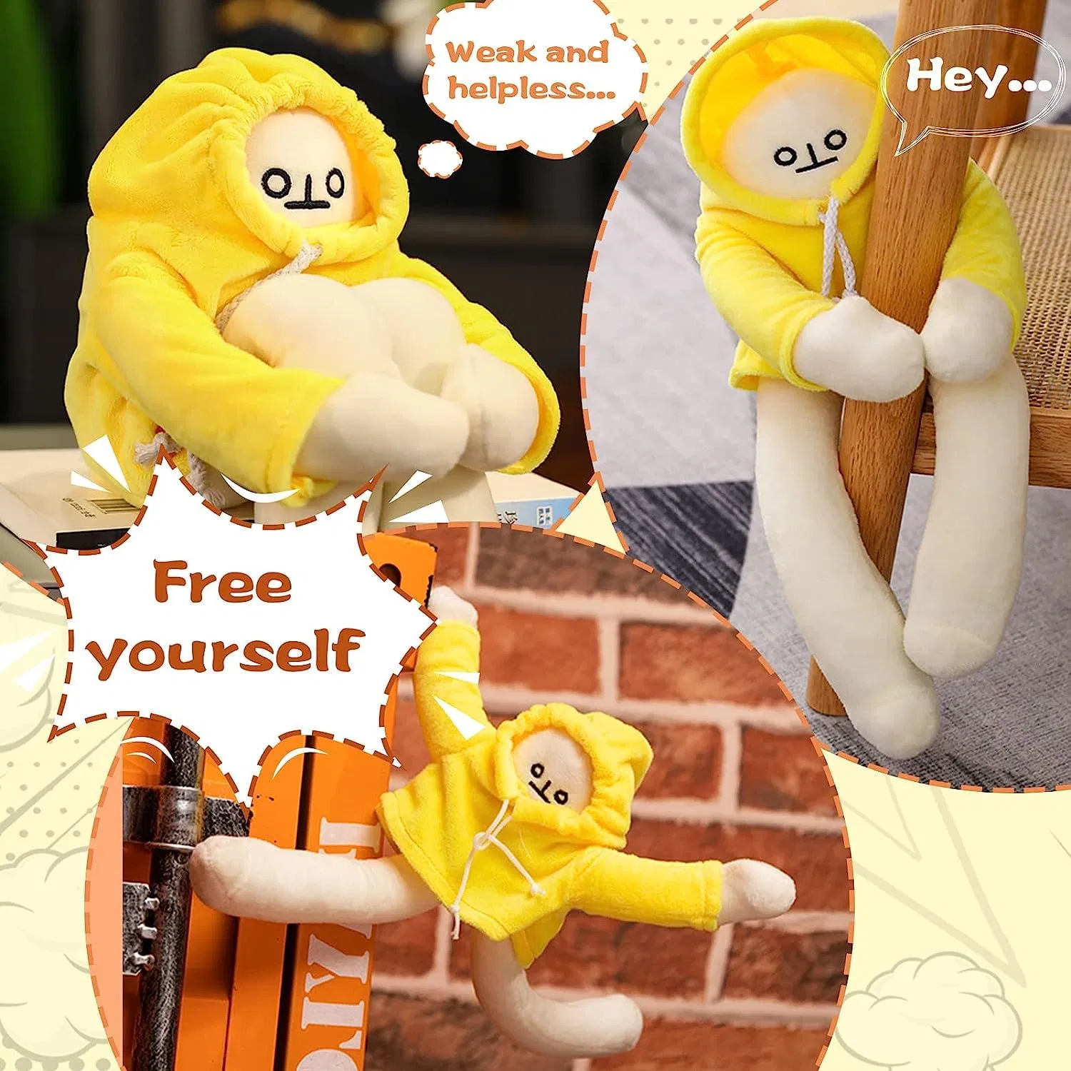 Custom Funny Plushie Hombre de Banana Plush Juguete relleno animales muñeca Juguete