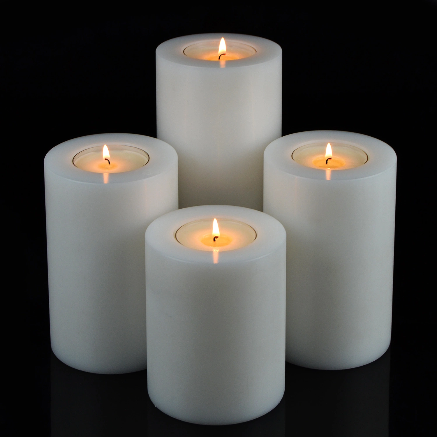 White Resin Modern Candle Holders for Decor