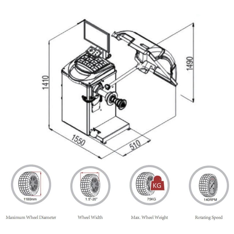 High quality/High cost performance  Factory Dynamic Wheel Balancer with CE