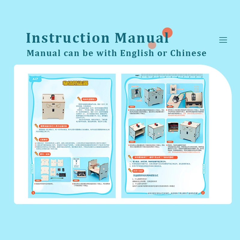 DIY 3D Kit de madera para la ciencia de la alarma antirrobo juguetes educativos tempranos Para niños