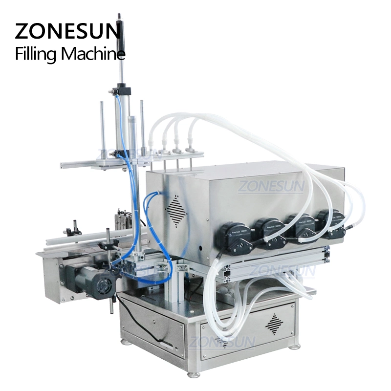 Zonesun Fully Automatic Table Top Essential Oil Lip Gloss Nail Polish Liquid Soap Fill Spray Bottle Filling Machine