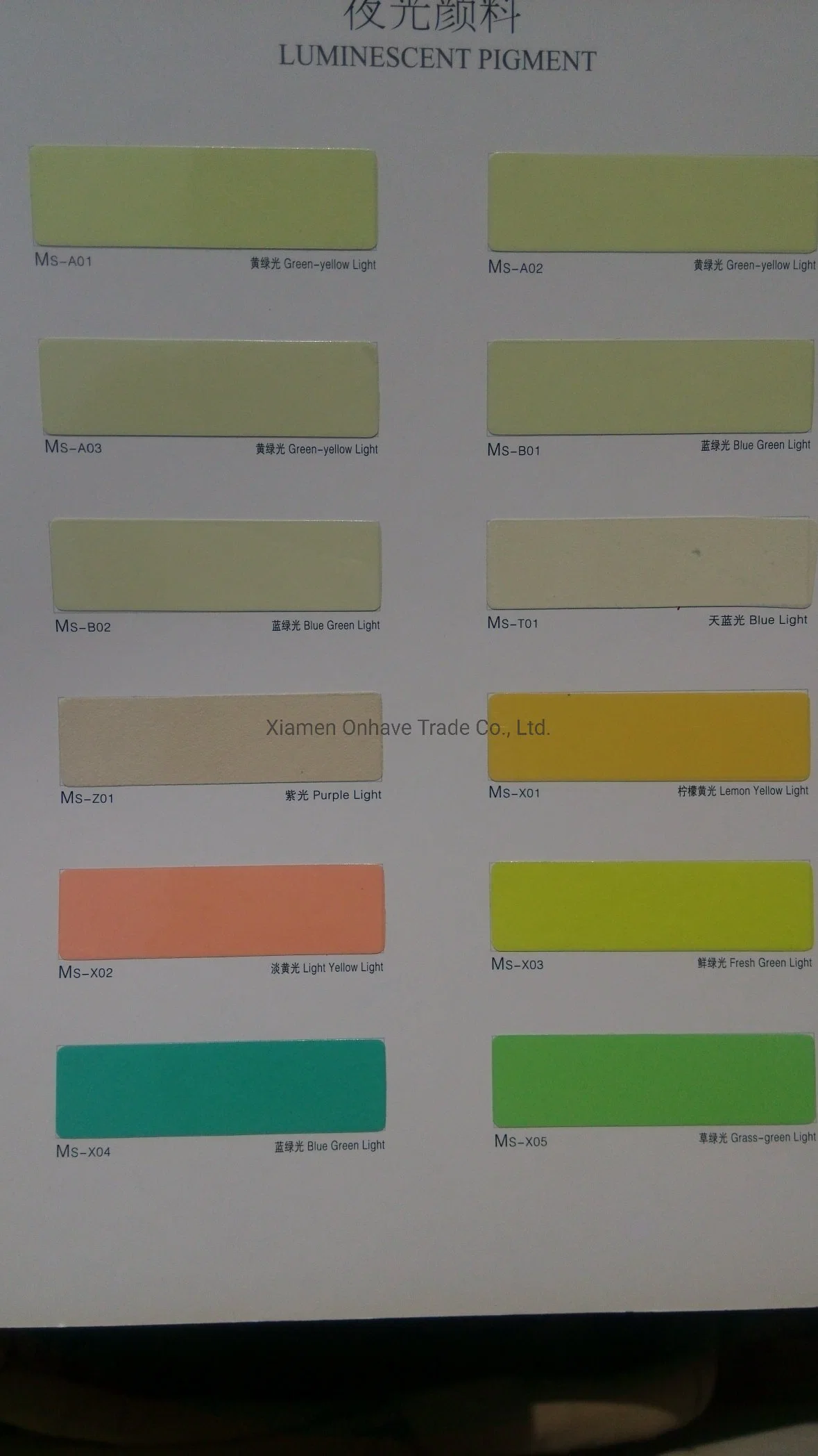 Blue Green Light Glow-in-Dark Powder Pigment for Safety Luminous Sign