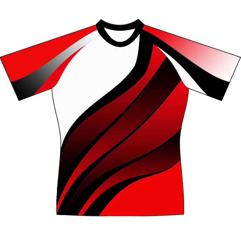 Red Strips Design Rugby Jersey Shirt for Ruggers