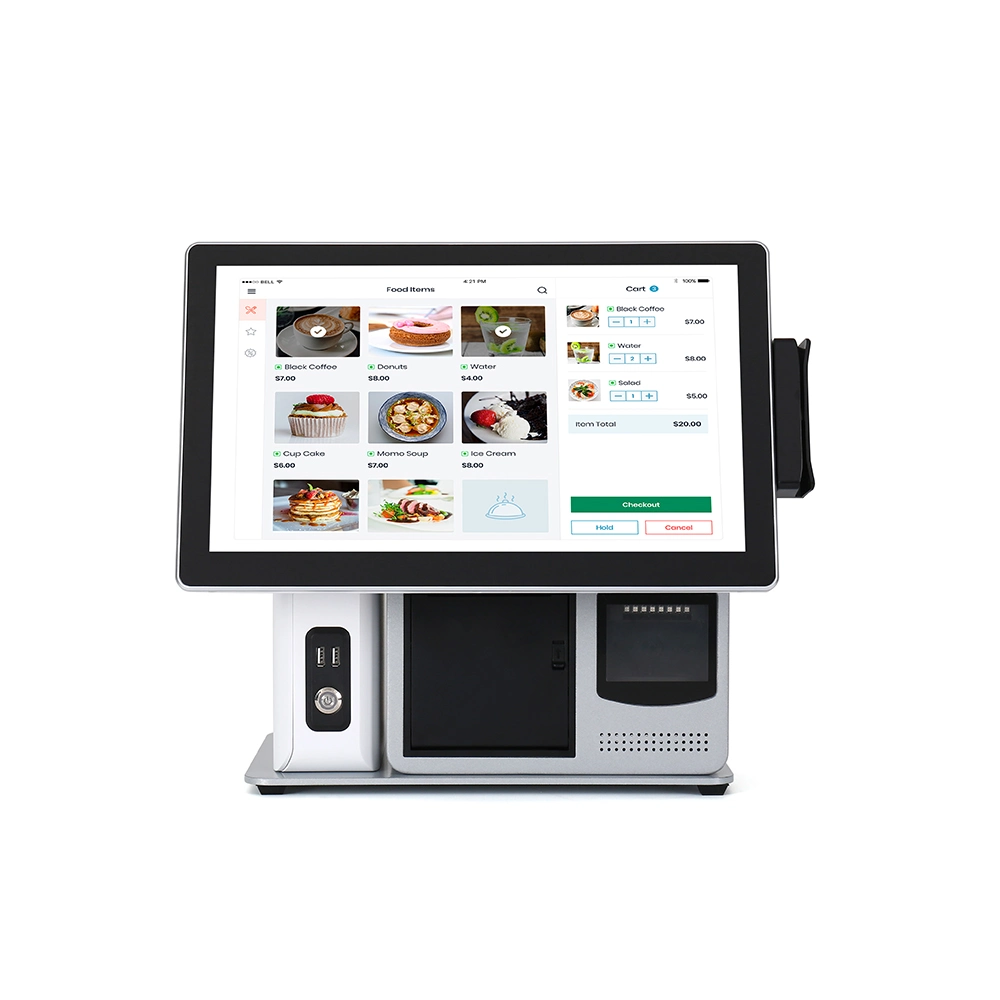 China Fabricante POS Alimentação ecrã táctil de 15,6" da máquina em um só sistema Android POS