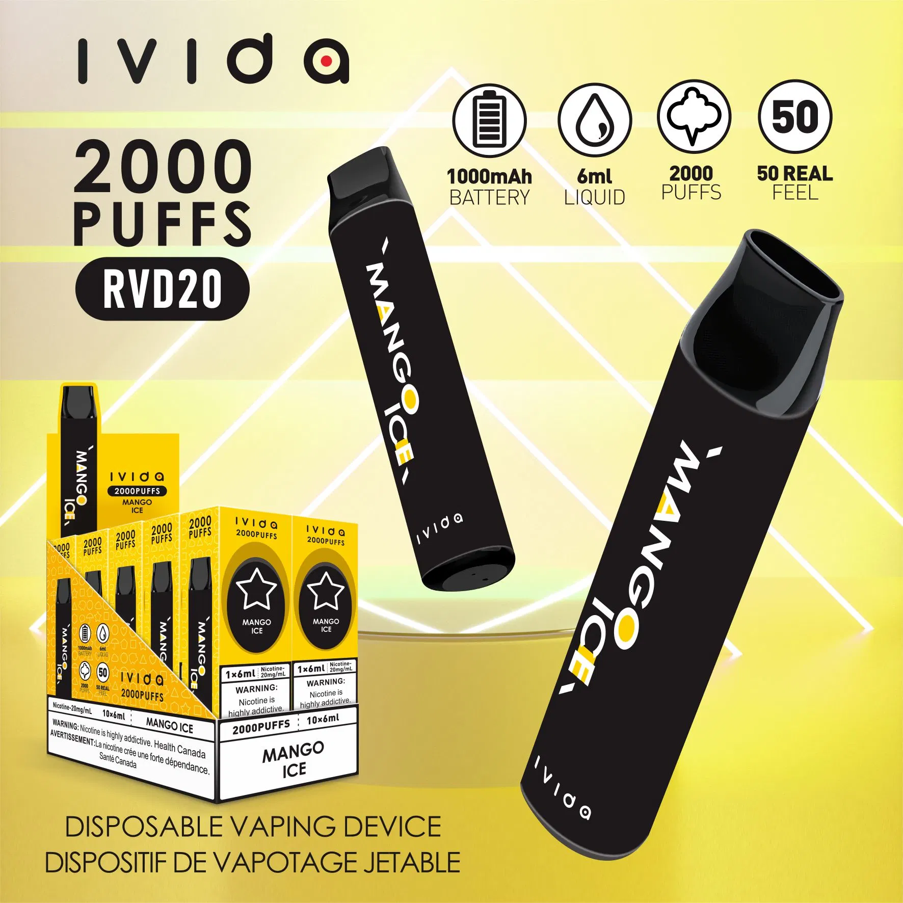 Bien-Design haute qualité années raisonnables expériences OEM ODM Vape Factory Prix 2000 Puffs plus sûr E cigarette pour cesser de fumer brise Vente en gros