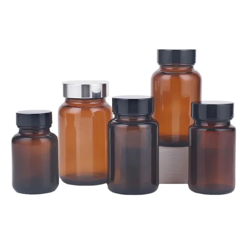 100ml Amber Glass Medical Bottle Food Supplement Capsule