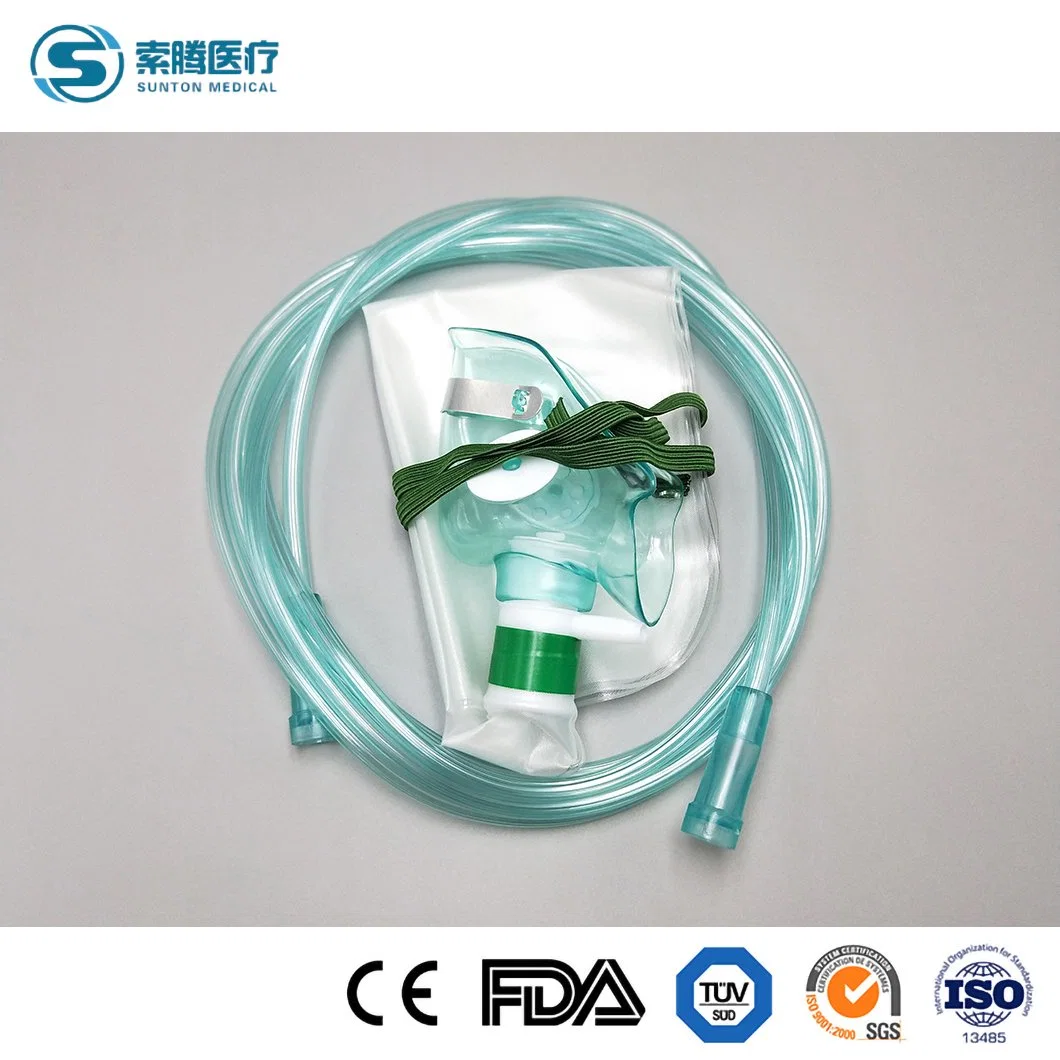 Sunton sterile Rebreather Einweg China Sauerstoff Reservoir Beutel Maske ISO13485 Sicherheit Standard Günstige Maske Aufbewahrungstasche Fabrik