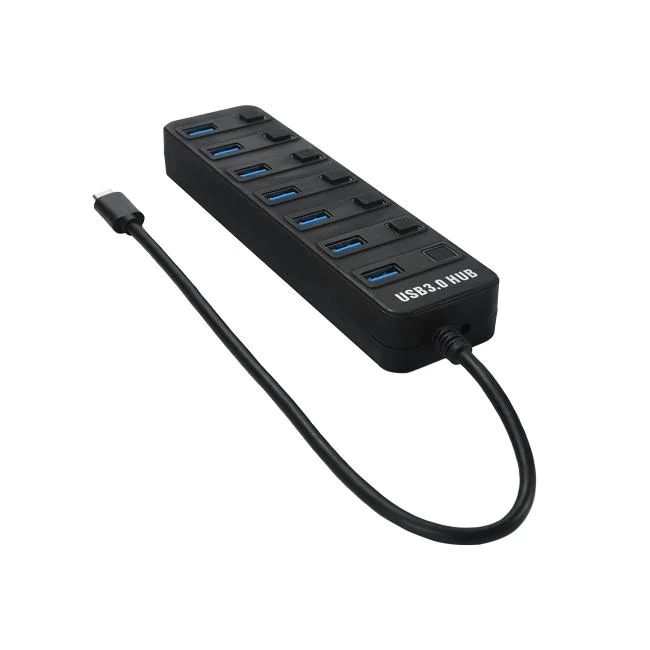 7 Zoll 1 USB C auf USB 3,0 Hub mit Individuelle ein-\aus-Schalter