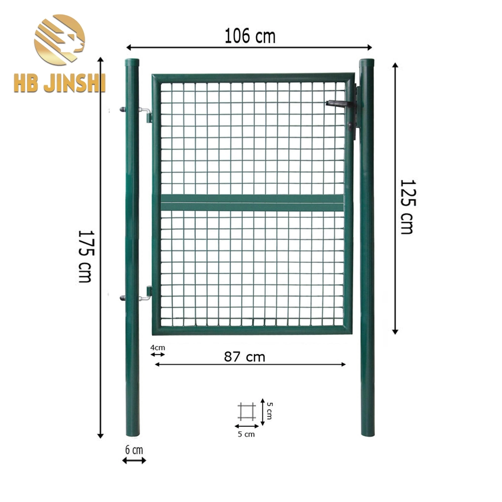 Manufacture Germany Euro Green Single Garden Gate with Copper Lock Core