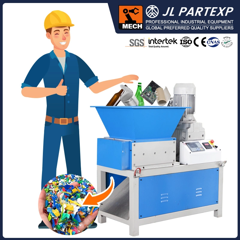 Máquina de trituración de residuos grandes para trituración de residuos domésticos industriales PVC plástico Metal caucho neumático de cuero