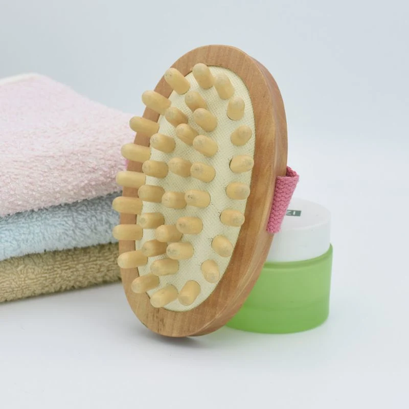 Wholesale/Supplier Eco Friendly Natural Wooden Rubber Brush Bath Body Soft Back Body Brush for Shower Massage