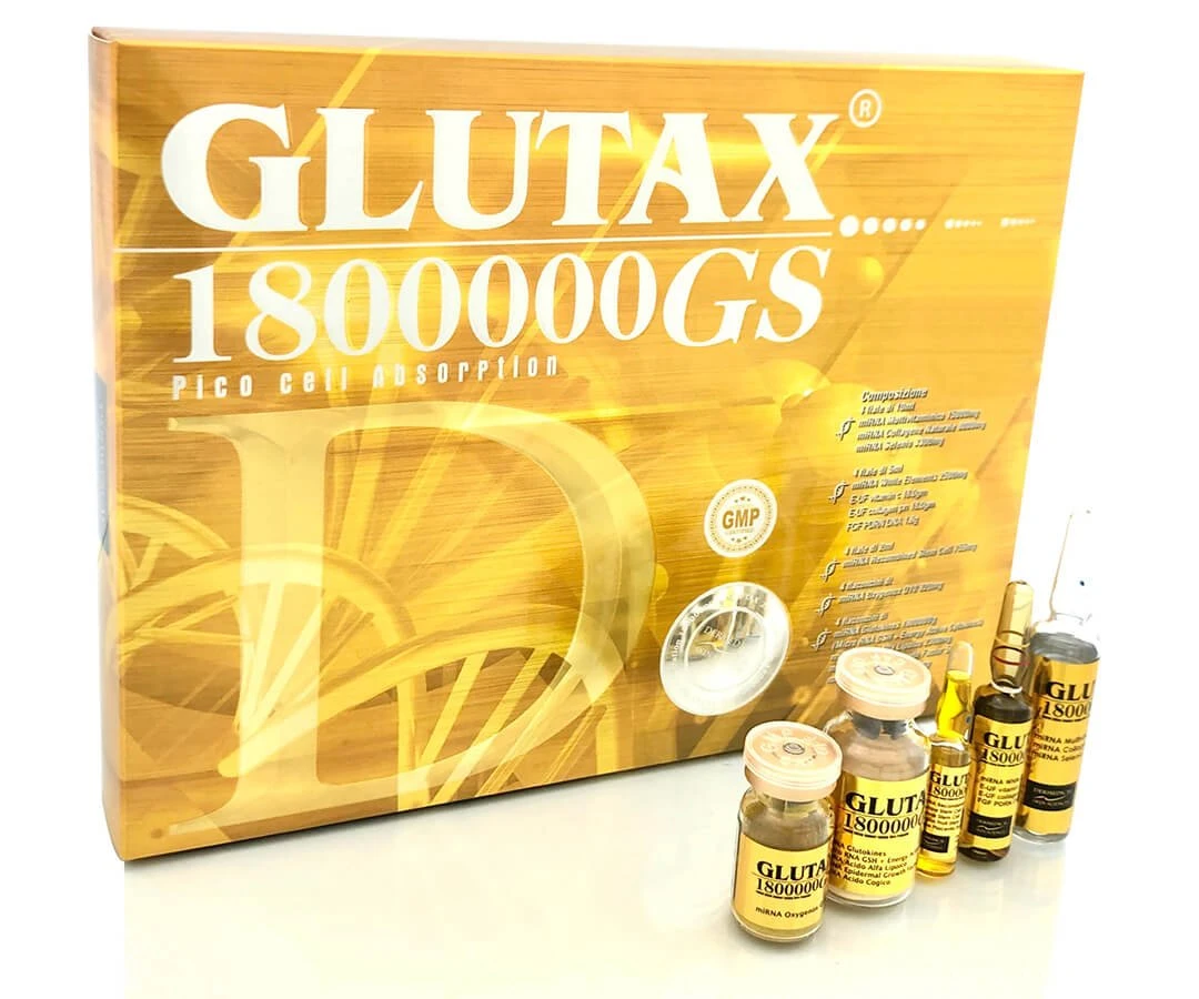 Glutax 1800000 GS تبييض تقطير Glutathione مع فيتامين ج الجلد تبييض