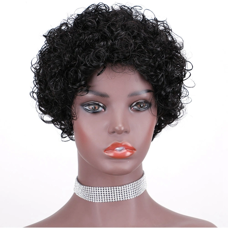 Cheap Short Bob Afro Curly Pixie Cut Wave Brazilian Real Human Hair