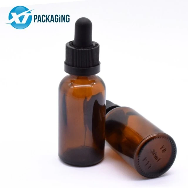 10ml 30ml 50ML 100ml Negro Azul Blanco color ámbar claro cabello esencial gotero aceite Botella de vidrio con tapa de bambú Wholesale/Supplier