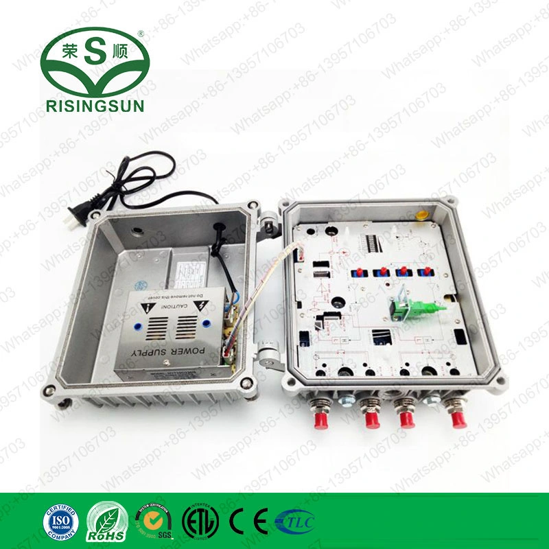 Y 4 Salidas CATV amplificador de nodos ópticos para exteriores Fibra óptica Transmisor receptor