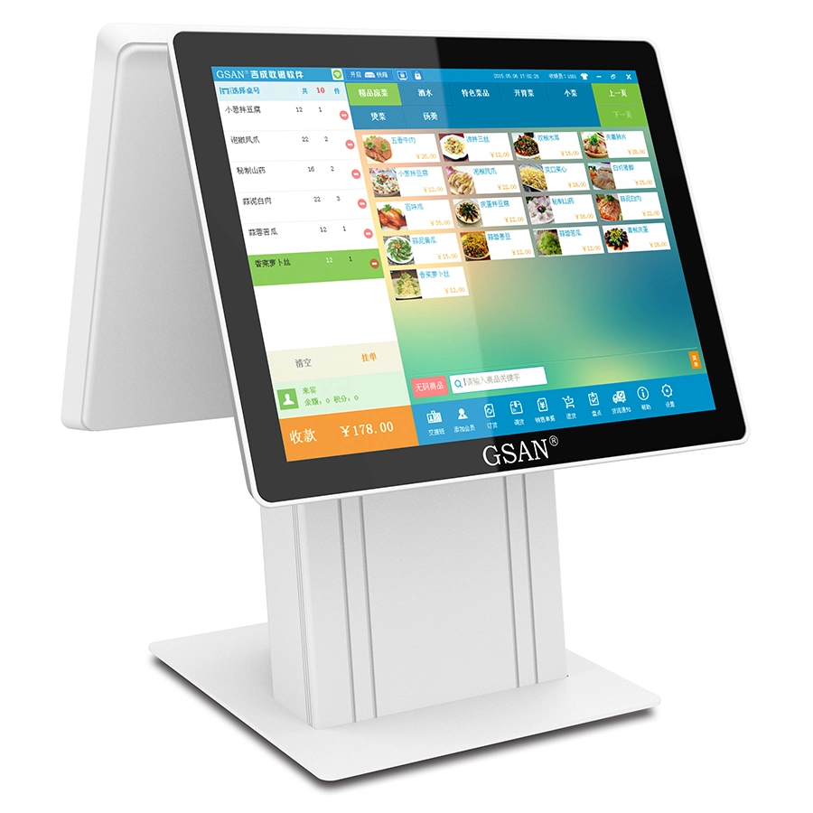 شاشة POS Terminal Financial Dual Screen All in One Touch Screen POS