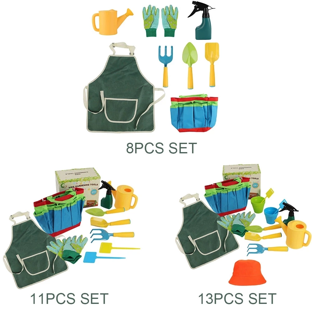 Conjuntos de herramientas de jardinería para niños Kit de herramientas de jardín de niños de la pala paleta bolso de mano Herramienta Jardín juguetes excavar la arena de jugar juegos de herramientas de jardinería Toolskids niños Gard