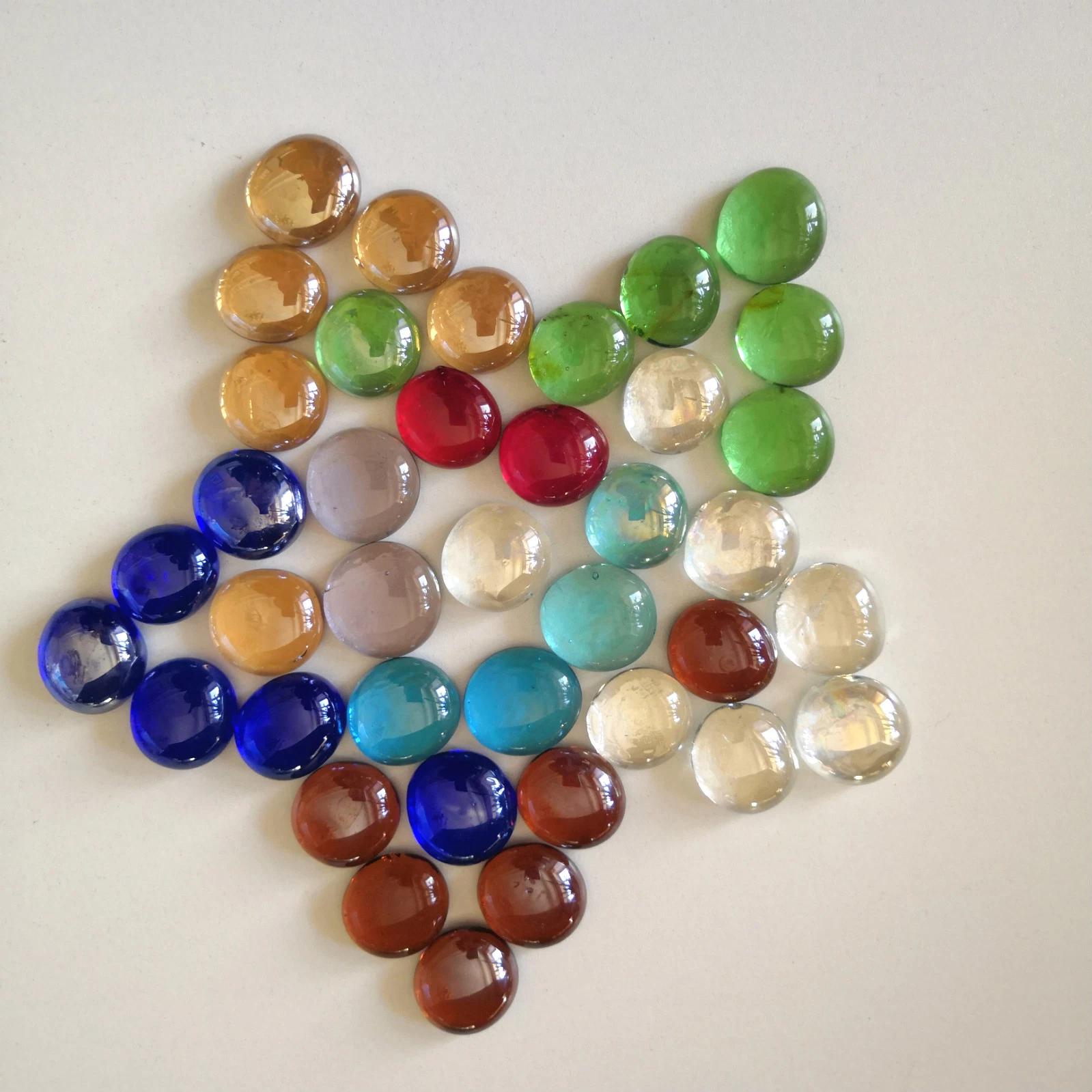 Colored Recycled Glass Pebble Glass Beads Glass Stone Oval Glass Gems