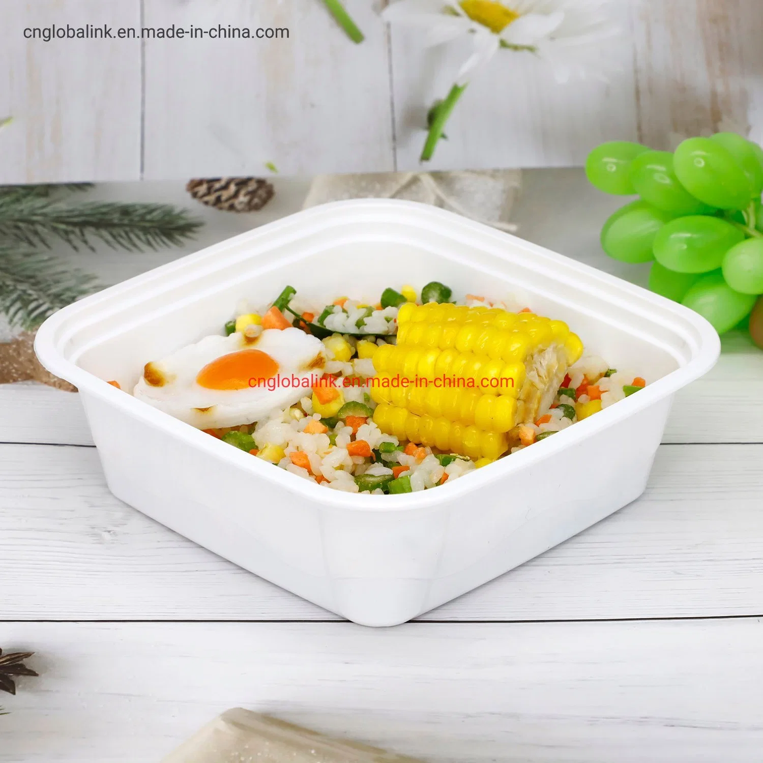 Contenedor de plástico de los alimentos tomar alimentos Box Lunch Box 800 ml de una plaza