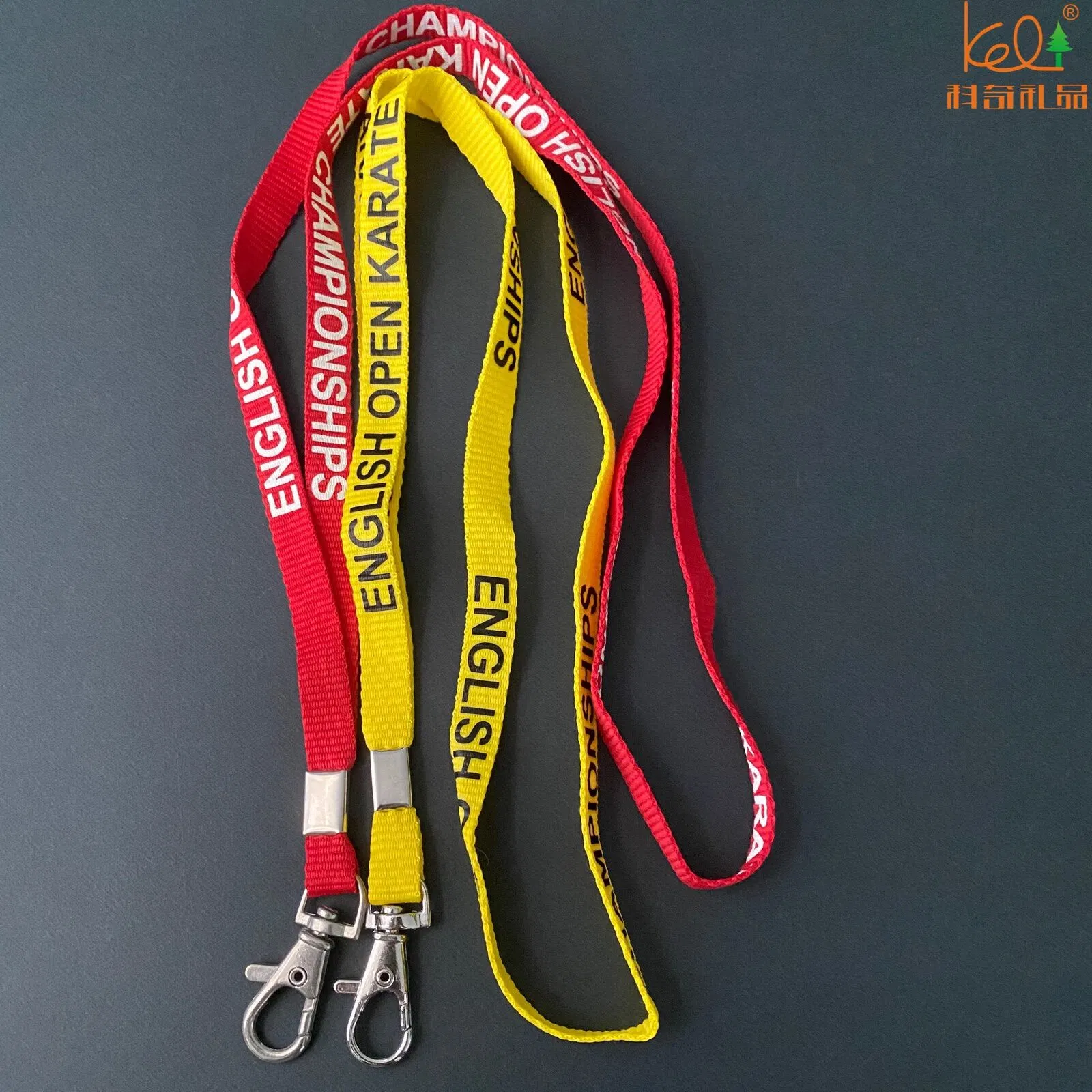 Herramienta de la sublimación de Inglés personalizadas Abrir campeonatos de Karate Lanyard poliéster