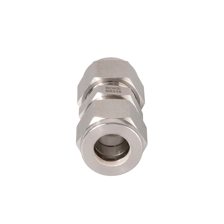 SS316 Stainless Steel Double Ferrules Compression 1/16 to 2" Inch Tube Unions Fitting