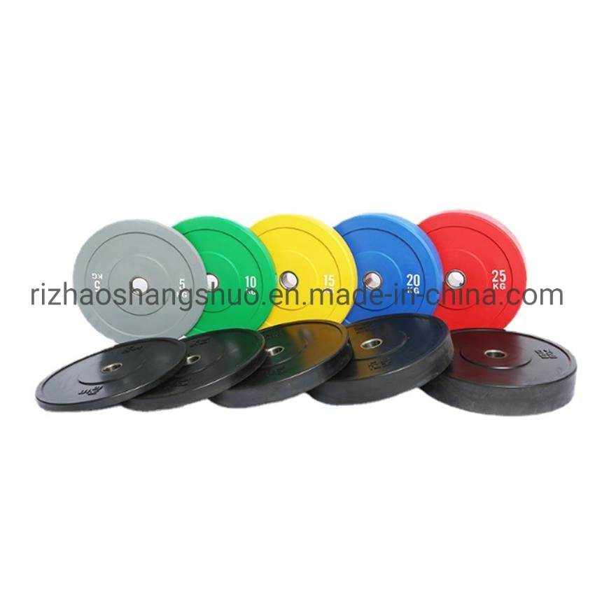 Colorful Gym Steel Barbell Competition Sports Equipment Solid Virgin Training Colour Black Crossfit Weight Rubber Bumper Plates Plate