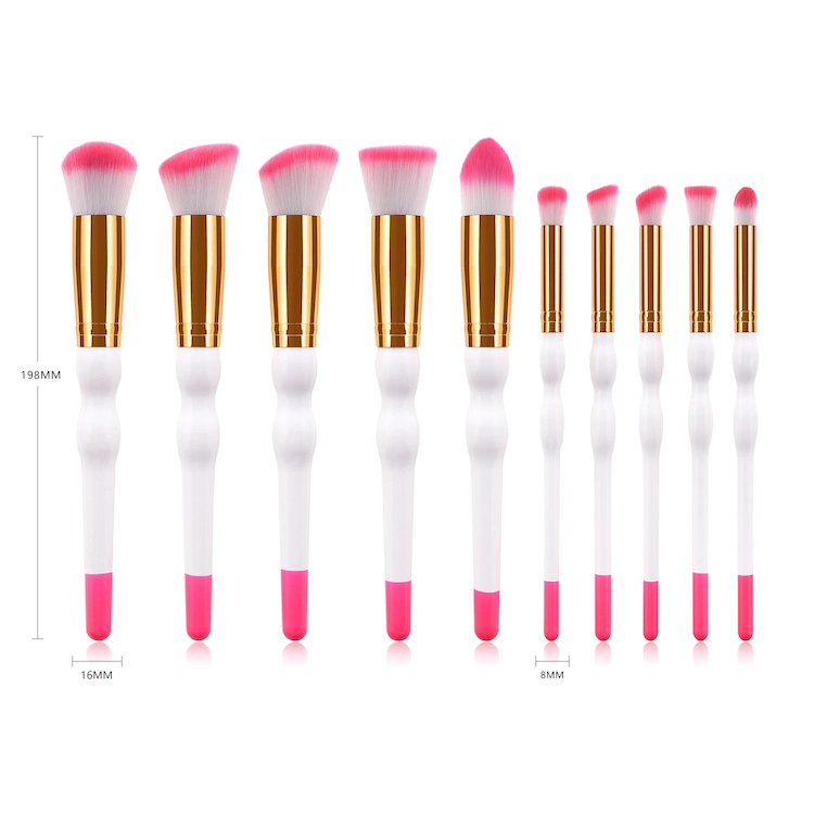 10 PCS High Density Soft Nylon Bristles Makeup Brush Collection for Girl Gift Beauty Tools