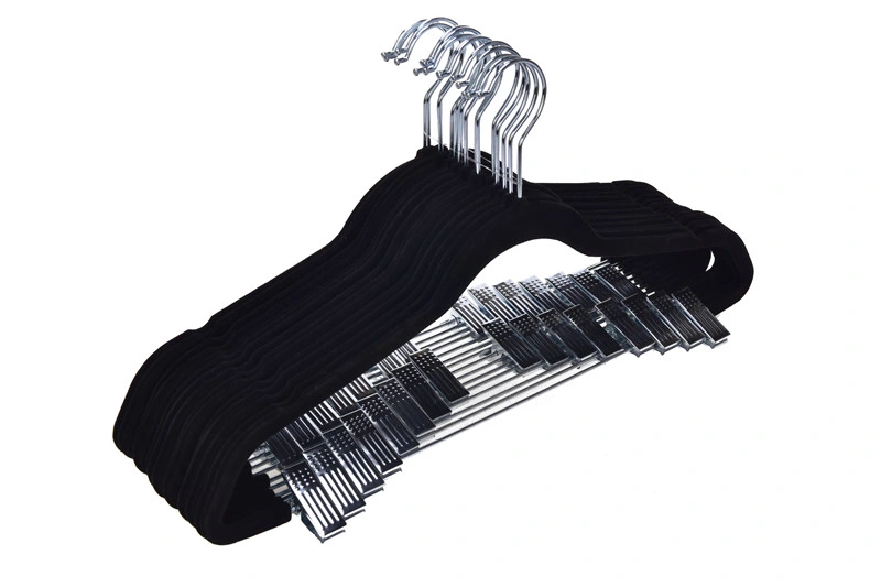 Wholesale/Supplier Inexpensive Velvet Flocking Suit Coat Hanger with Clip