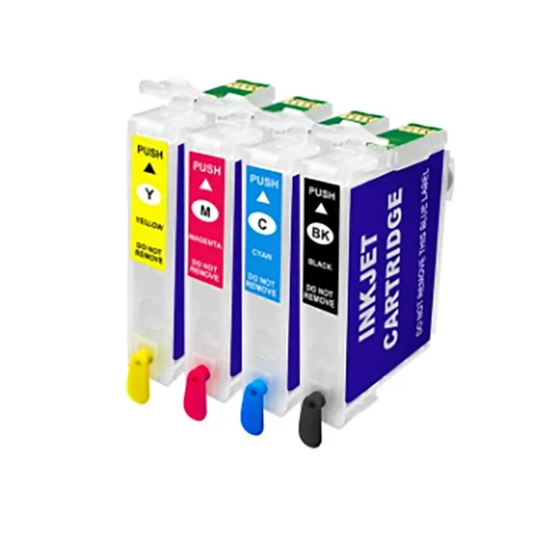 Ocbestjet T711XL120-T711XL420 Refillable Ink Cartridge for Epson Workforce PRO Wp-4520 4533 4590 4010 4023 4090 Printers