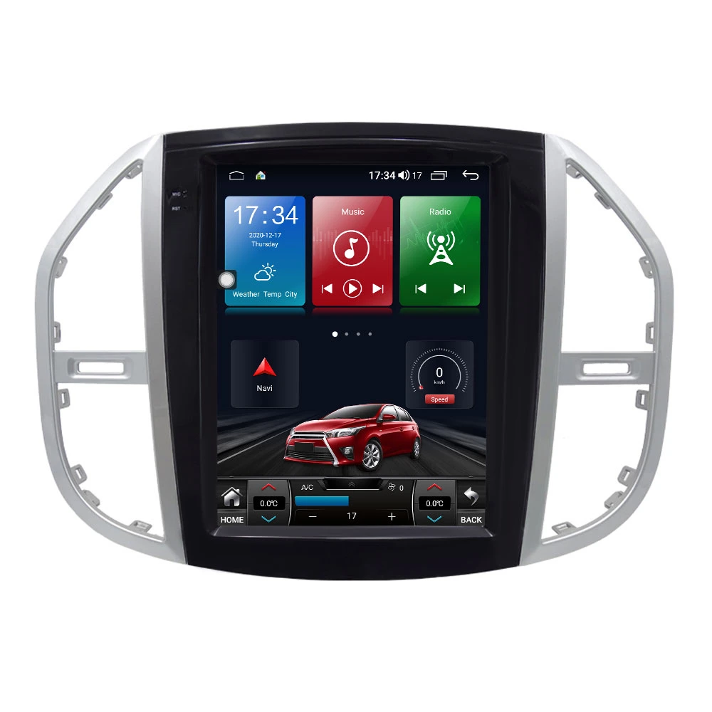 Leitor de vídeo DVD de ecrã tátil de navegação Android IPS para Benz Vito 2013 2014 2015 2016 2017 sistema estéreo Auto Rádio