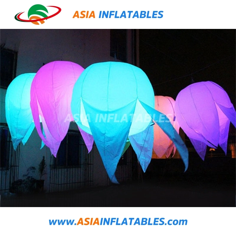 Newest Wedding Stage Hanging Inflatable Flower with LED Light