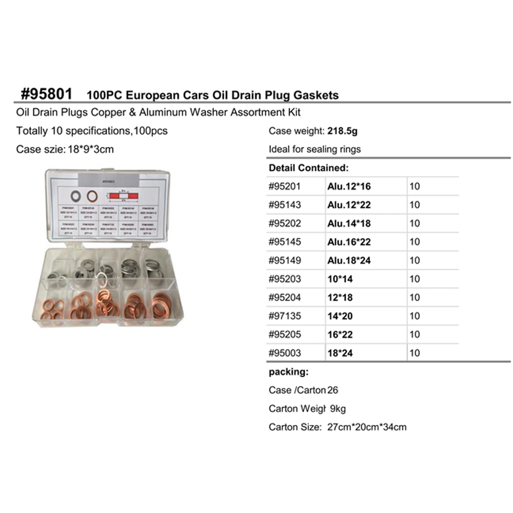 Pièces de rechange pour moteur diesel très demandées Joint d'étanchéité de vidange d'huile en métal/caoutchouc/cuivre/acier inoxydable/aluminium gris bleu