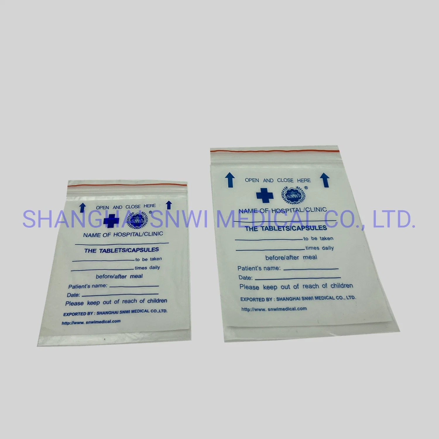 PE or LDPE Disposable Plastic Medicine Tablet Bag Dispensing Zip Lock Drug Envelope Bag