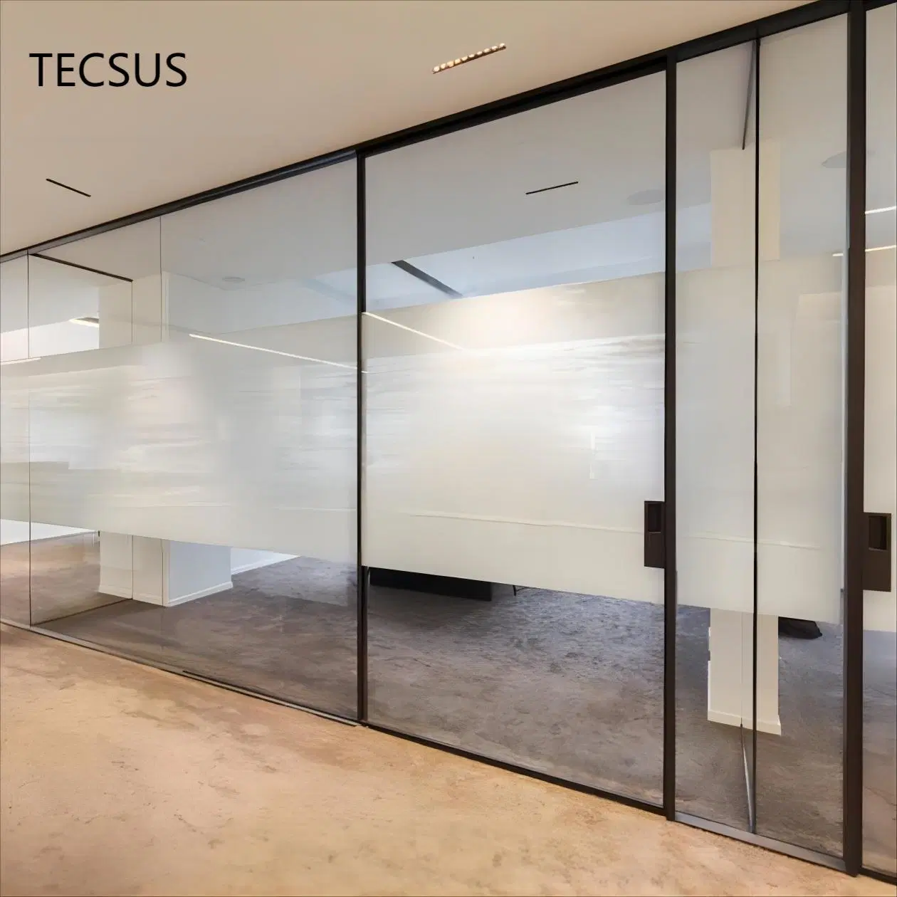 Soundproof LCD Privacy Smart Aluminum Frameless Glass Office Partition Walls Systems