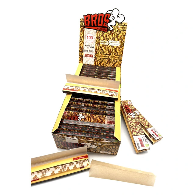 Dragon Rolling Papers Brown Papers 100 يترك شعار مخصص غير مبيض ورق لملحقات السجائر