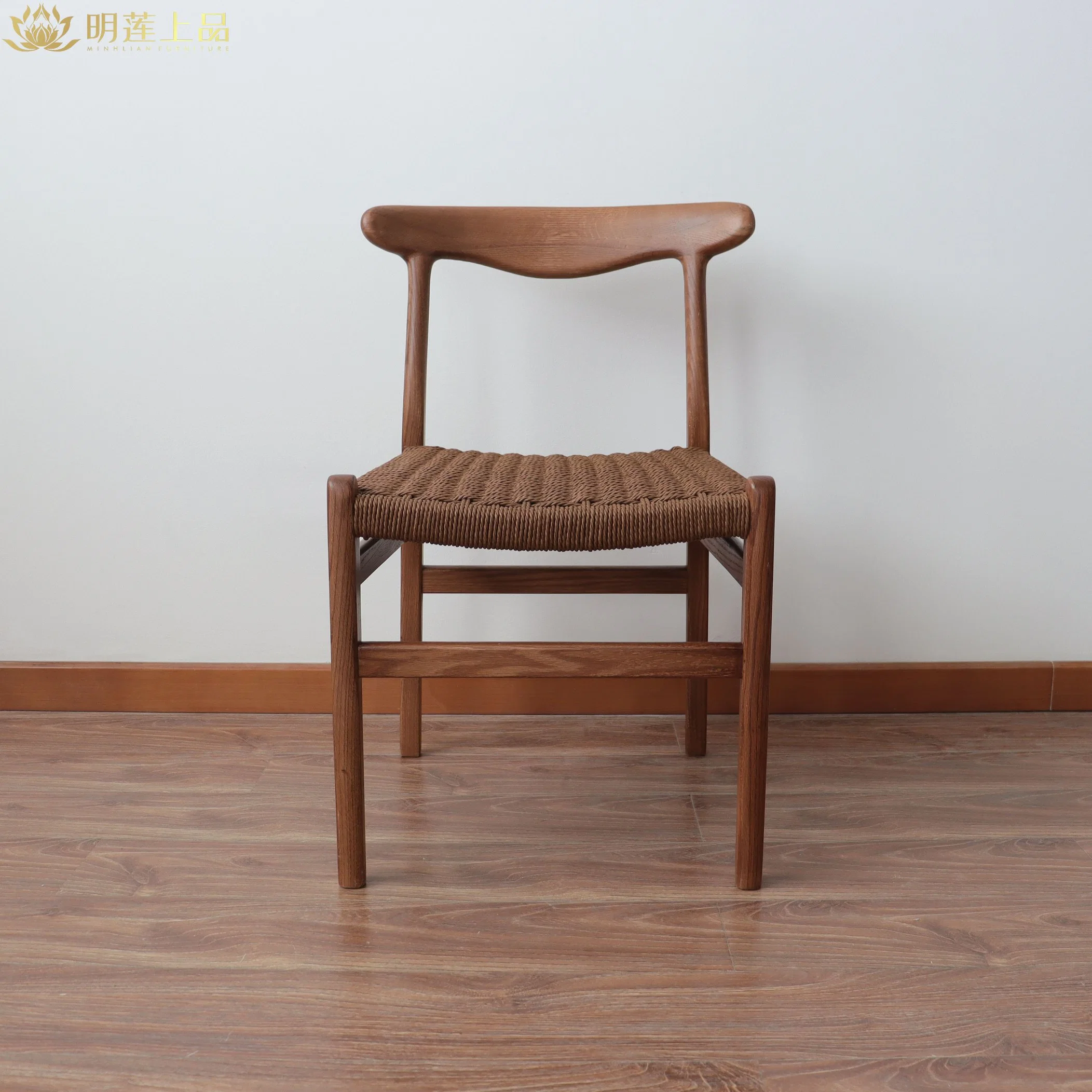 Modern Design Nordic Solid Wood Rope Weaving Dining Room Furniture Fast Food Furniture Restaurant Furniture Coffee Shop Furniture Dining Chair