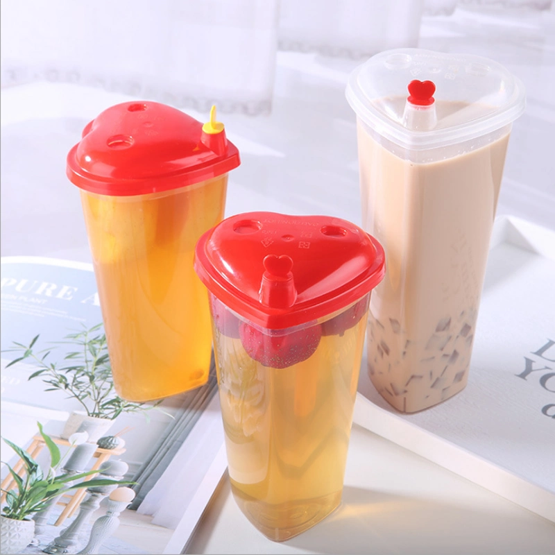 Disposable Milktea Cup 500ml 700ml Slim Empty Plastic PP Cold Press Juice Cup with Colorful Cap Customized Logo