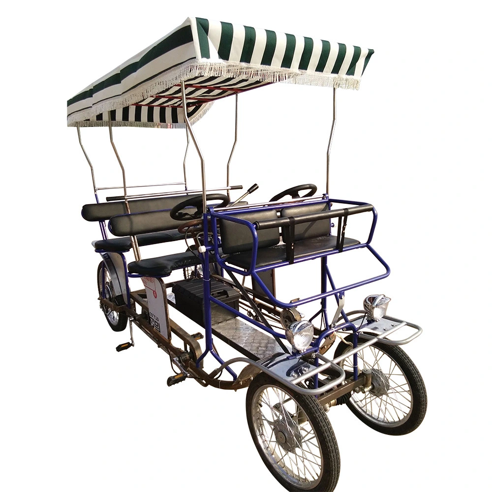 Touring Recreation Rental Four Person Sightseeing Electric Pedal Four Wheel Bike