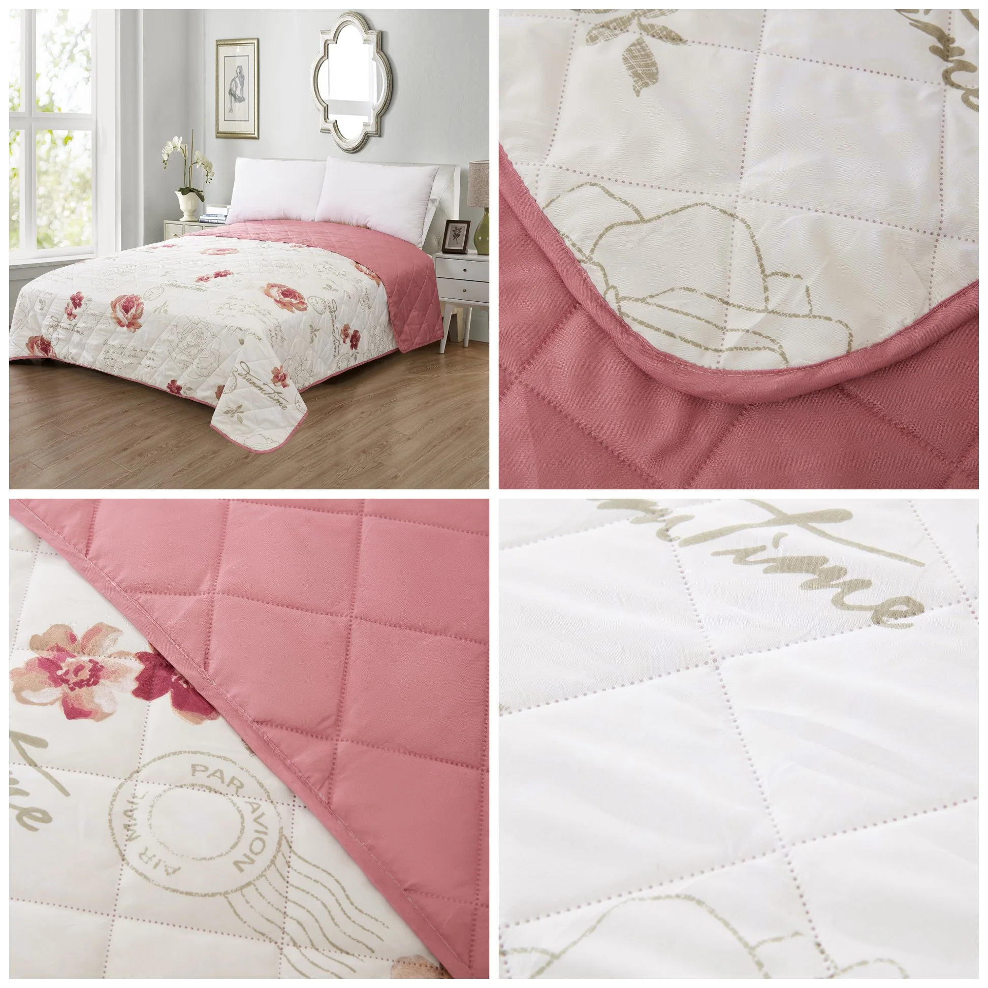 High quality/High cost performance  Pink Color All Season Polyester Bamboo Viscose Quilt Spring Comforter