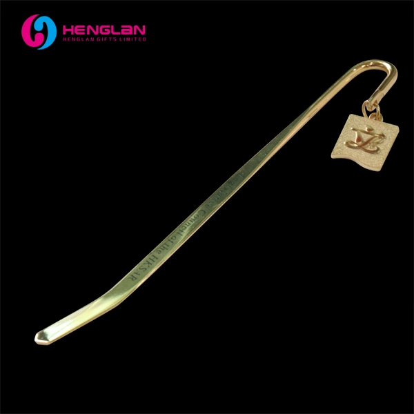 Marcador de artesanía de aleación de metal chapado en oro con brazo (HL-BM011)
