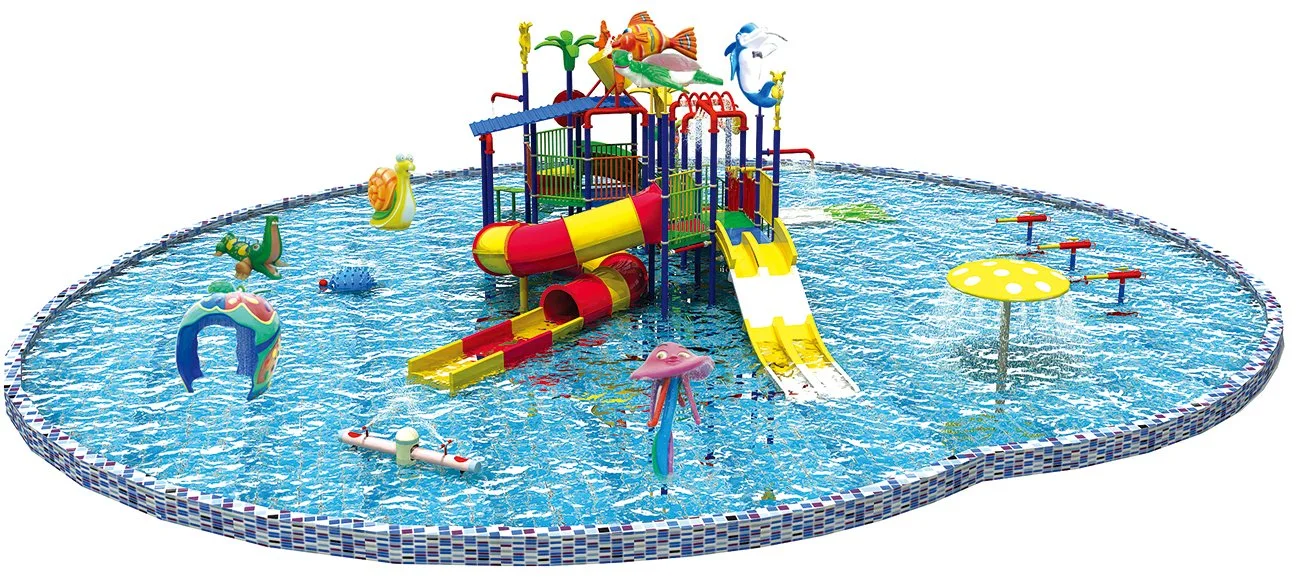 Fantastic and Colorful Toddler Water Park Equipment Slide Outdoor Games