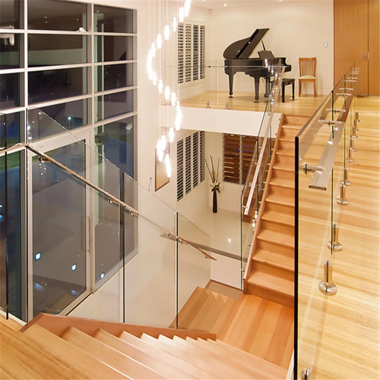 Outdoor Indoor Wood Staircase Stainless Steel Marble Cable Glass Balcony Stair Railing