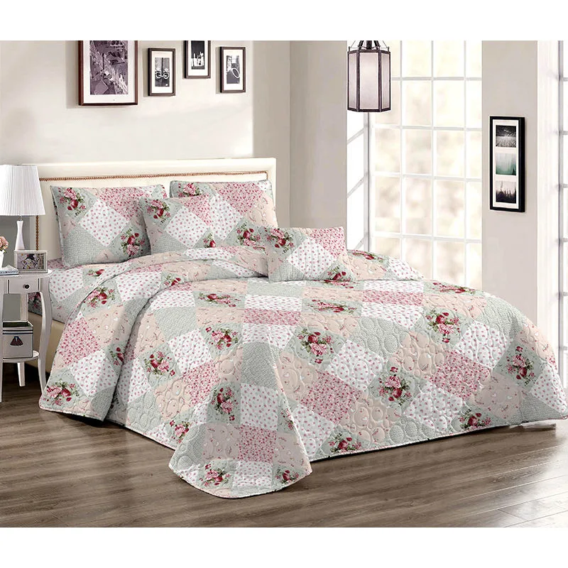 Customize Home Flower Style Lightweight Comforter Reversible Bedspread Quilt for All Season