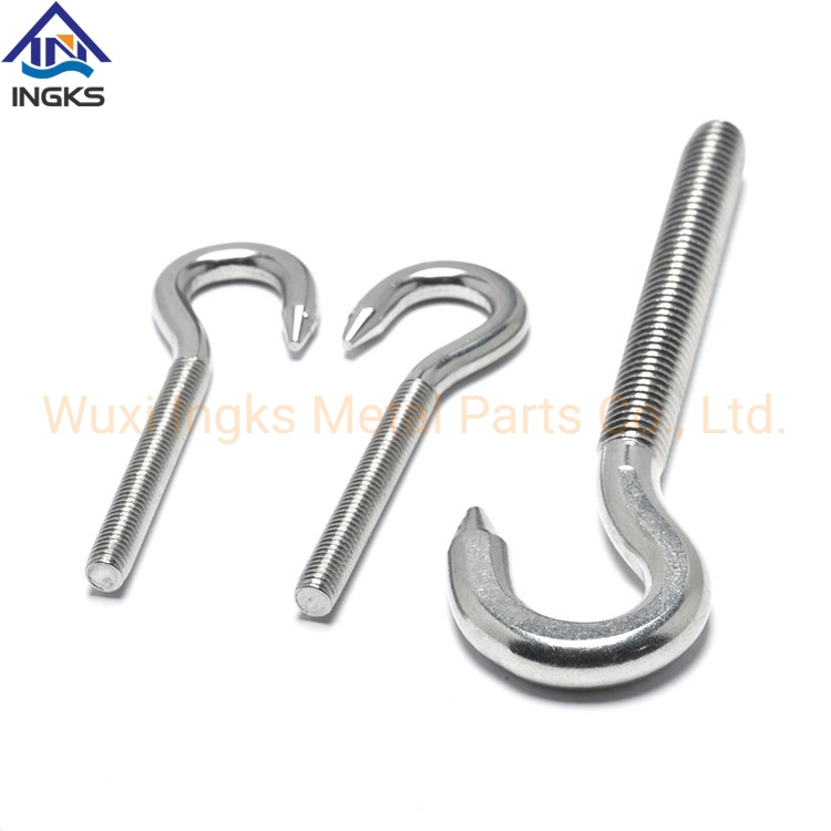 High Preciision Ss 304 316 Stainless Steel Moderate Price Hook Open Sharp Eye Bolts