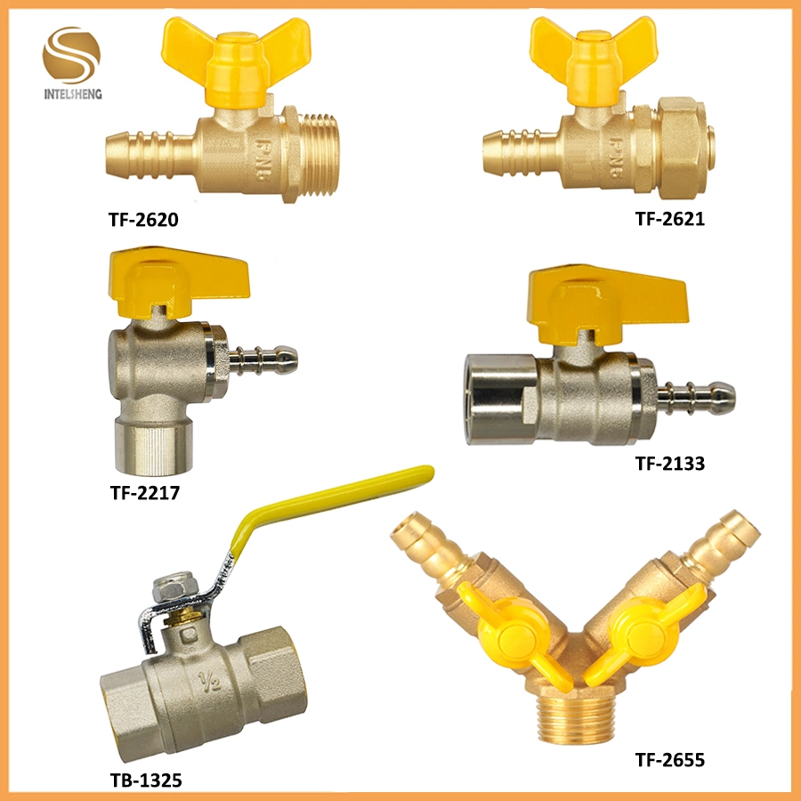 50% خصم على قائمة الأسعار 1-1/4 1-1/4 1-1/2 2 بوصة مستقيمة عبر صمام الكرة لإيقاف الغاز من النوع نحاسي مع مقبض من الألومنيوم (TF-2620)